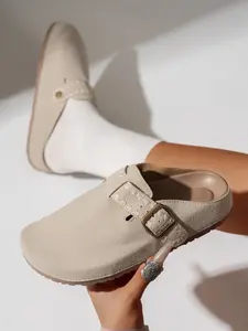Simple Two-Tone Zigzag Embroidered Fabric Slippers, Comfortable Flat Sole, Closed Round Toe, Casual Daily Wear Shoes