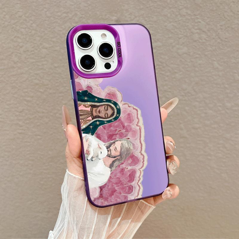 Case for iPhone 17 Pro Max, 16,15, 14, 13 + Samsung S25 Ultra, S24 Ultra, S23 FE Religious Virgin Mary Stylish Shockproof Lightweight Silicone Protective Cover