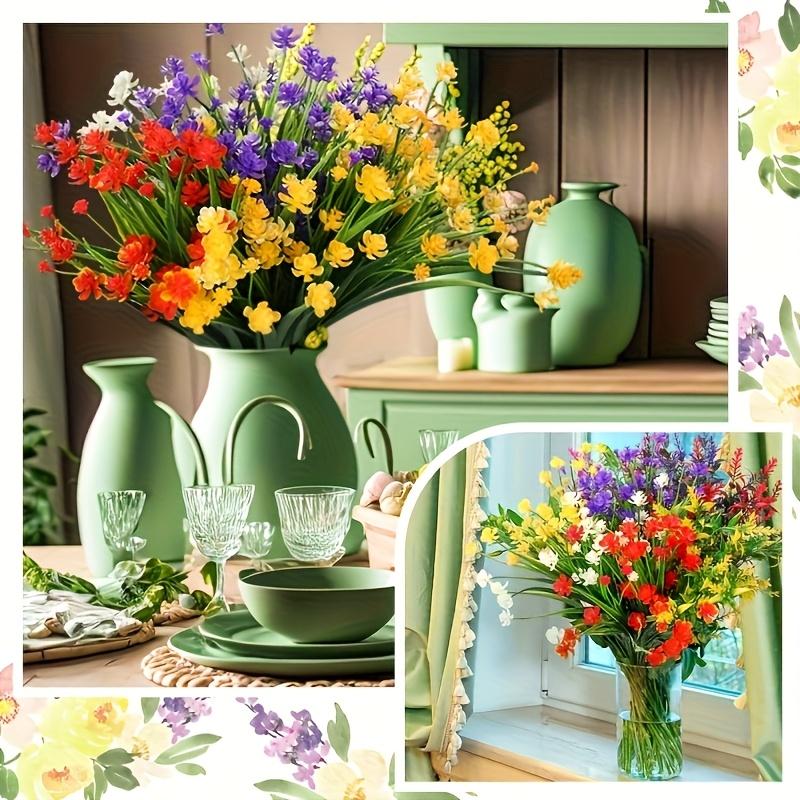 [Realistic | Multicolor] 6 Bundles Artificial Flowers - Realistic Multicolor Wildflower Bouquet |   Fade-Resistant Plastic Flowers |   Outdoor Indoor Blossoms for Weddings, Homes, Hotels, Cemeteries, Courtyards, Gardens, Vases