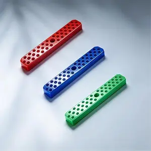 3 PCS Magnetic Drill Bit Holder Hex Bit Organizer for 1/4 Inch Screwdriver Bits Storage, 37 Holes Bits Tool Organizer with Magnetic Base, Red, Blue and Green