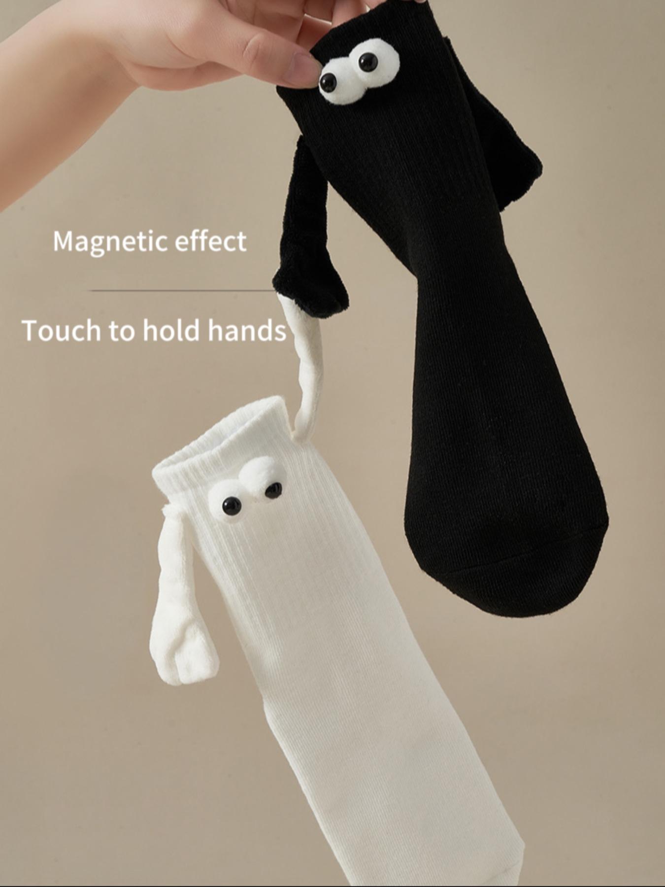 Women's Embroidery Hand Decor Crew Socks, Creative Socks with Magnetic Hand Design, Women's Socks for Daily Wear, Cheap Stocking Gifts Valentine's Day, gift