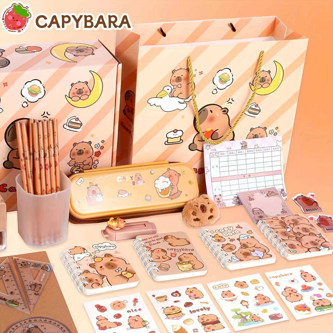 Capybara Themed Cute Stationery Gift Set with Notebook, Fountain Pen, and Accessories, Perfect for Students and Animal Lovers, School Supplies