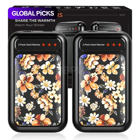 Rechargeable Hand Warmers, Portable Pocket Heaters, Vintage Elegant Floral Design (2-Pack) #GLOBAL PICKS