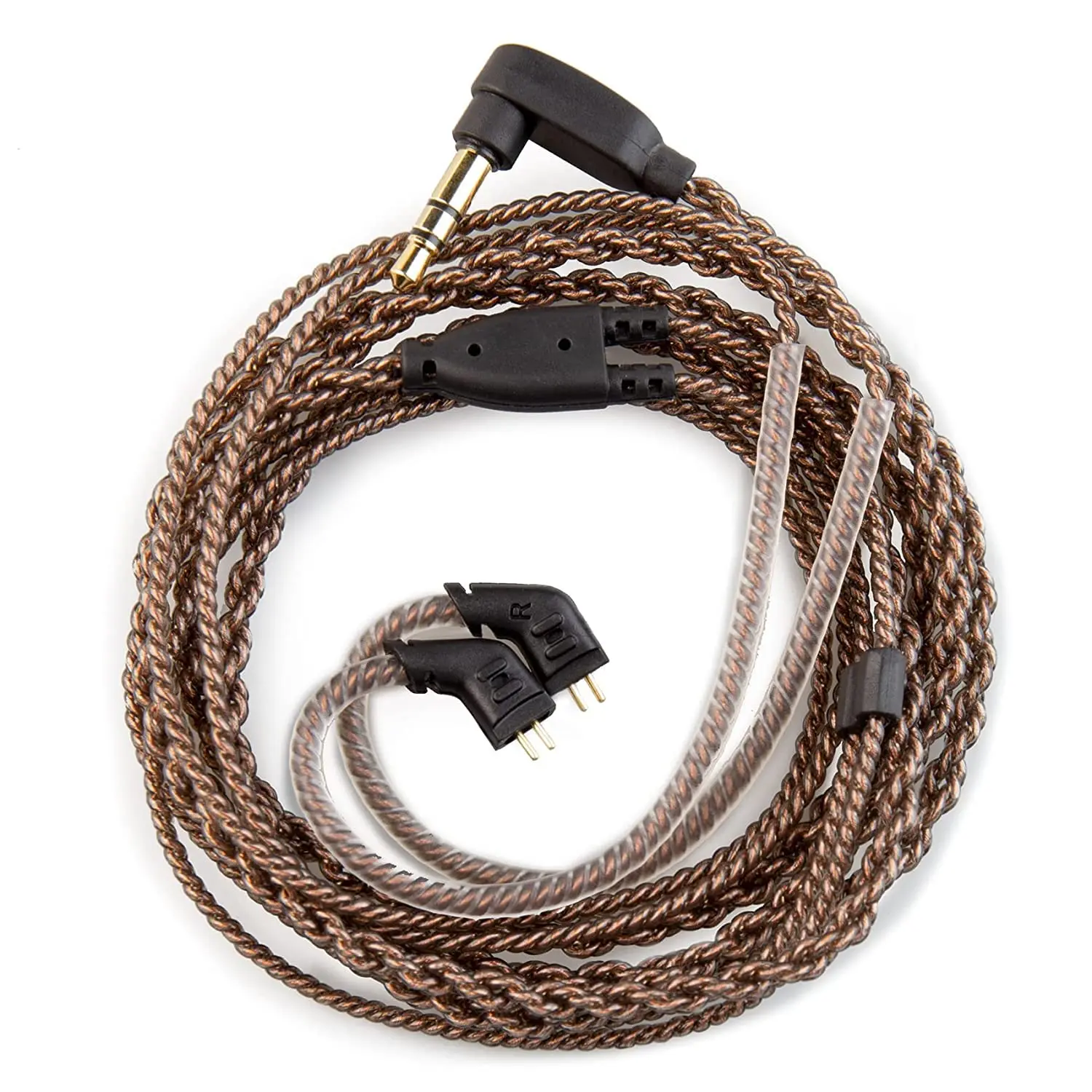 KZ CCA 2PIN IEM Earbuds with 4-Core High-Copper Twisted Cable, 3.5mm Headphone Jack, Approx. 47" Length for KZ ZST ZSTX EDX ES4 AS10 & CCA C10 C16 TRN V80 V90 KS1 Storm