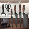 Professional 6-Piece Stainless Steel Knives Kitchen Set - 8" Sharp Wood-Handled Chop & Press/Fillet Wide Slice Knives, Non-Stick Blades, Ergonomic Dishwasher-Safe Kitchenware, Durable, Gift Box Included for Hotel/Restaurant Use, Ideal Gifts for Home Cooks