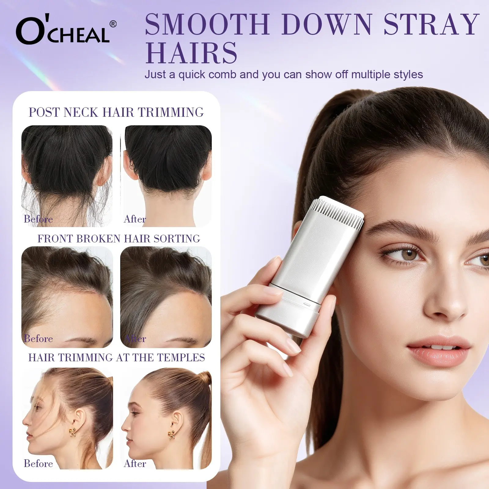 Lightweight Hair Wax Stick, Prevents Flyaways, Smooths Frizz, Ideal for Ponytails, Buns, Various Styles, Unisex Hairstyling Tool