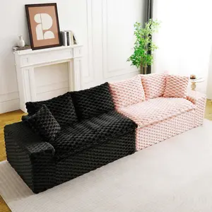 AobtkelLuxury Color-Block Turtle Velvet Multifunctional Sofa - Arrangeable in Single Row, Side-by-Side or Facing Each Other, Stylish Living Room Furniture for Cozy Home Decor    RR