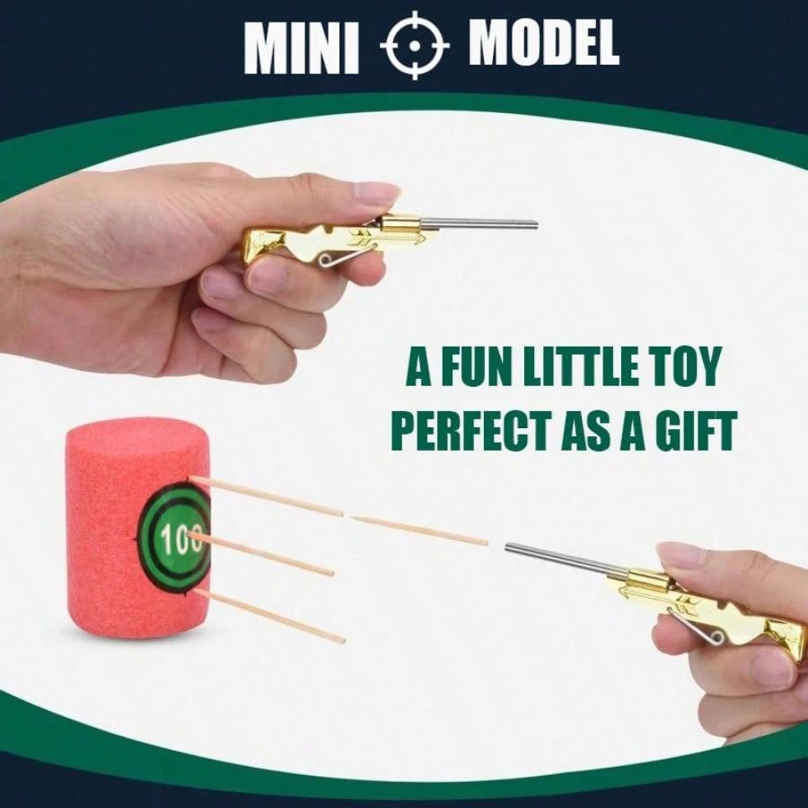 Mini Steel Toothpick Crossbow with Foam Target – Safe Shooting Game for Kids & Adults, Fun Desk Toy for Holiday Parties, Fall Festivals & Birthday Gifts