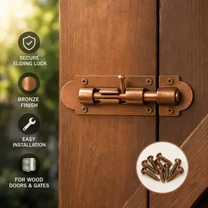 4-inch antique bronze latch, door and window anti-theft bolt, brass plated door latch with