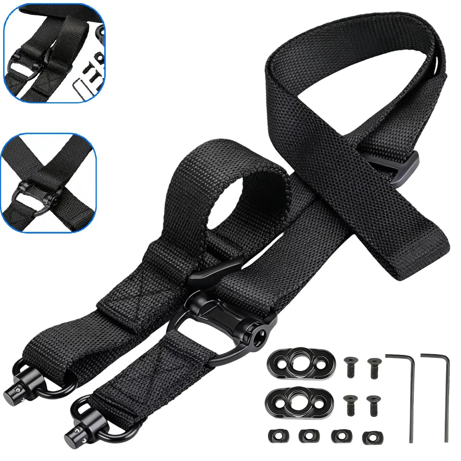 Practical two-point quick-adjustable load-bearing shoulder straps, anti-slip quick-release rotating buckles, suitable for backpacks and other equipment, unisex.