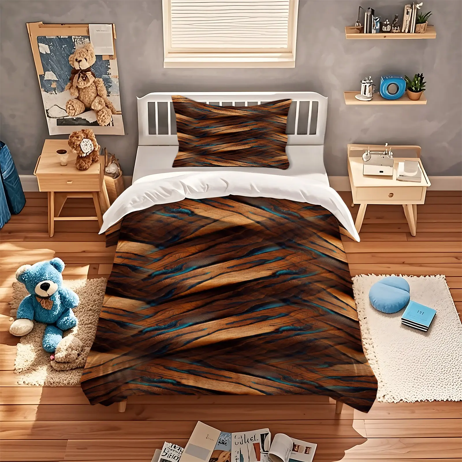 Luxurious Line Patterned Printed Duvet Cover, Soft, Comfortable And Durable, Suitable As a Bedroom Decoration Gift, Including 1 Duvet Cover And 1 Or 2 Pillowcases Without a Core And Pillow