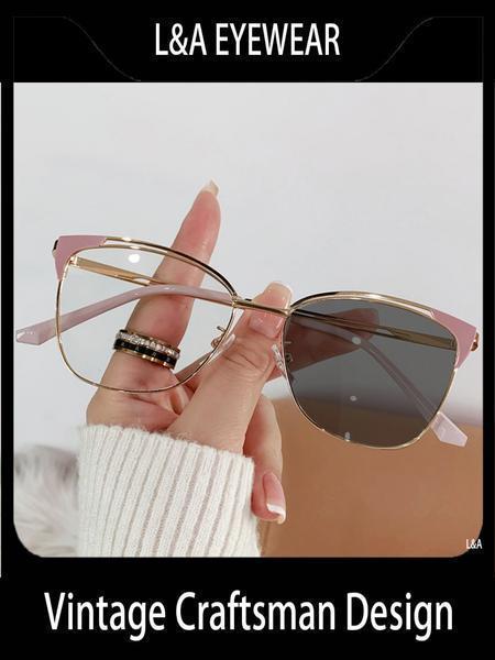 2026 New Arrival Unisex Retro Y2K Anti-Blue Light Glasses – Color-Changing Lightweight Frame for Office & Study