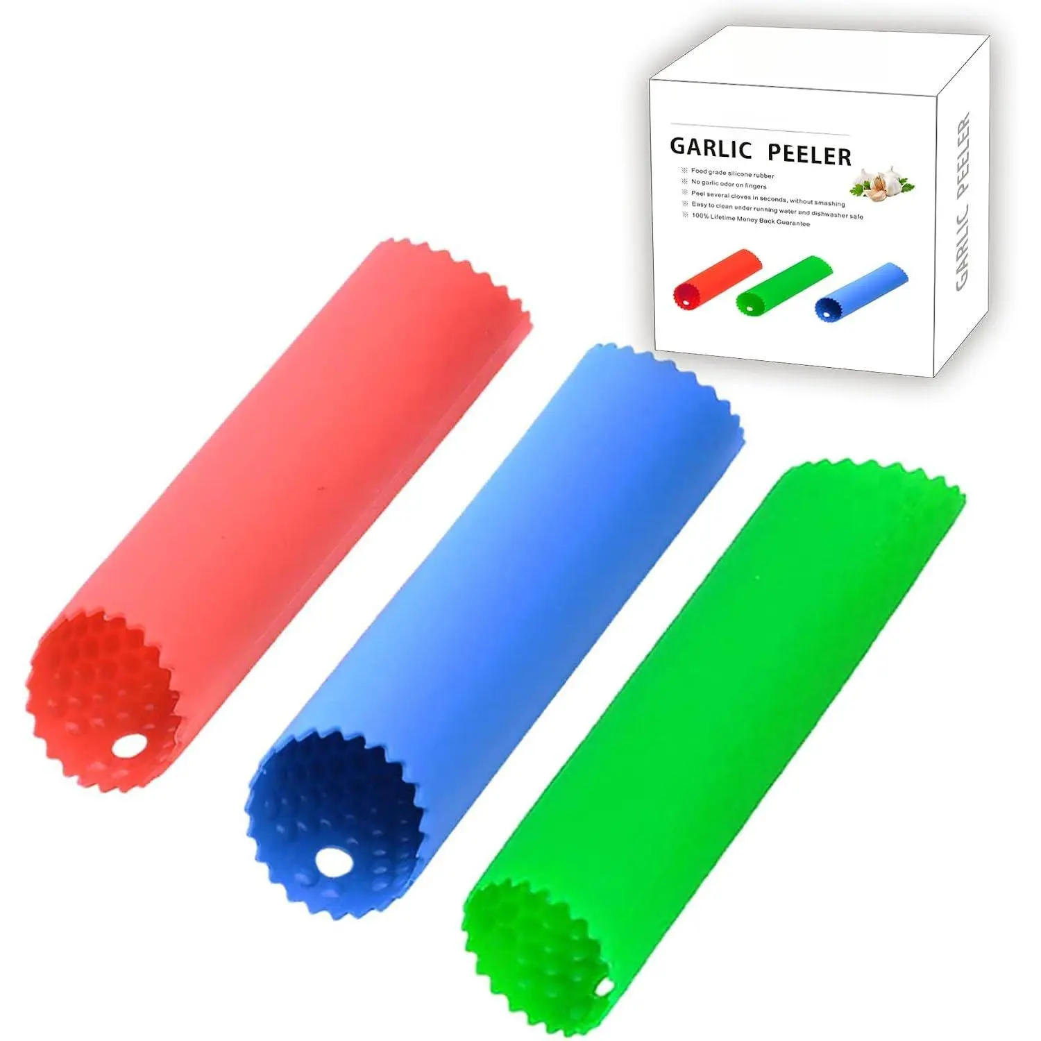 Garlic Peeler Tube,  Garlic Roller, Easy to Peel Garlic Cloves, Useful Kitchen Tool for Garlic(3colors)