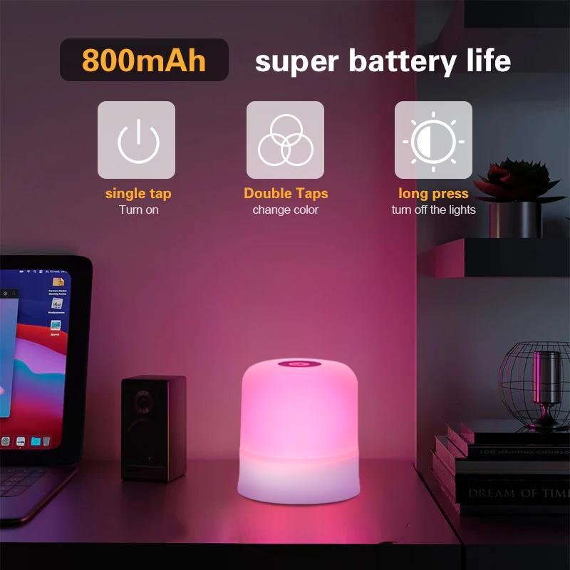 USB Rechargeable LED Night Light, 1 Count Portable Touch Control Night Light, Decorative Light for Home Bedroom Living Room, Nightlight For Bedroom
