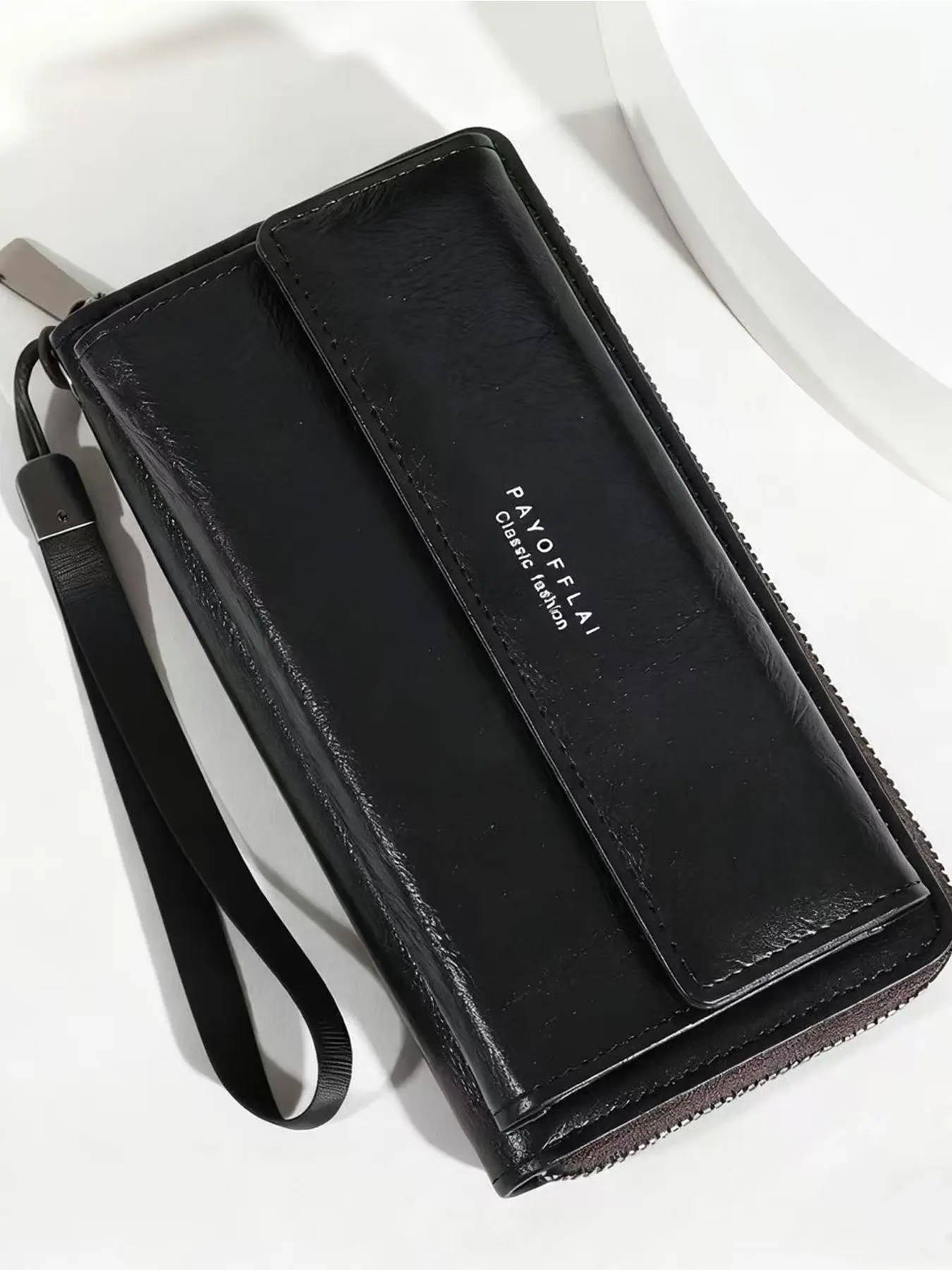 Vintage PU Leather Long Multi Functional Wallet for Men and Women, Large Capacity Multi-Card Holder, Phone Pouch with Wrist Strap, Zipper Coin Purse, Travel Daily Handbag