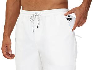 YUYANGDPB Men's 3-Pack Cargo Shorts - Polyester Stretchy Mid Waist Drawstring Pants, Multi-Use Year-Round Casual Shorts with 5 Pockets, 1 Zippered Pocket for Daily Wear, Outdoor Activities