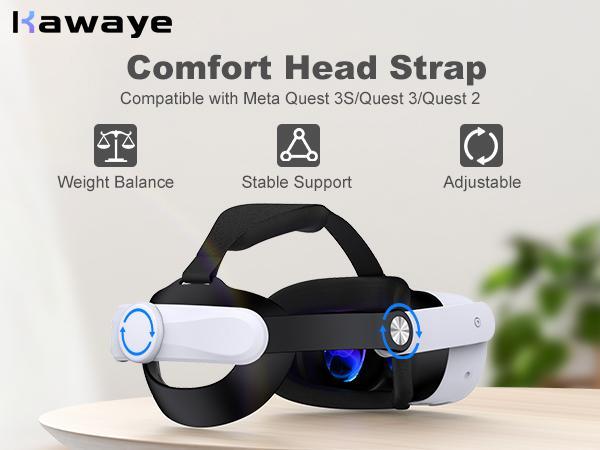 ESYWEN VR Headset Enhanced Headband for Quest 2/3/3S VR Host Retractable & Adjustable Strap for Comfort and Support