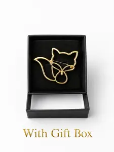 Women's Fox Brooch, Cute Animal Scarf Clip Jewelry Gift, Elegant Present with Box, Perfect Gift for Her, All Seasons