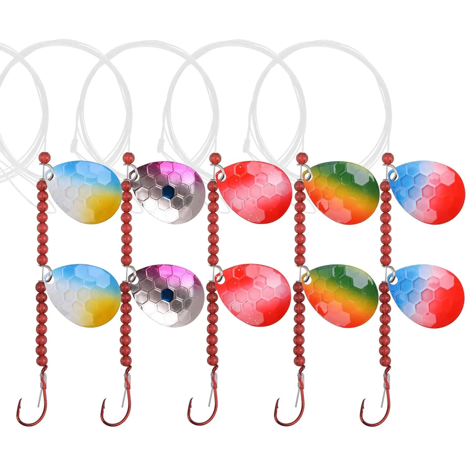 Walleye Spinner  Kit Crawler Harness Spinner  with Colorado Spinner  Octopus Hooks Mono Line Fishing Lure Making Walleye Rigs