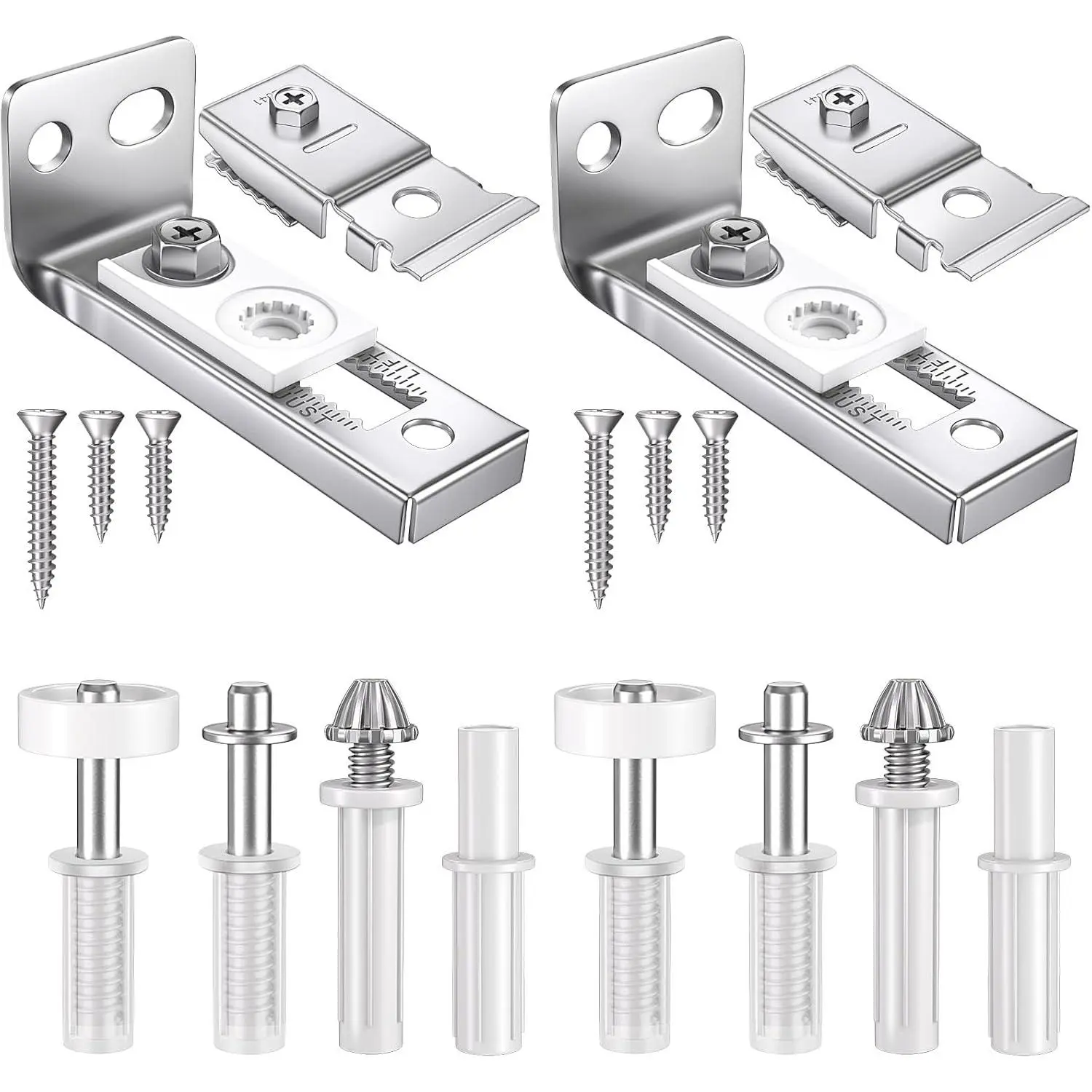 2 Set Bifold Door Hardware Repair Kit, Bi-fold Sliding Closet Doors Replacement Parts with Top & Bottom Brackets, Pivots & Guides Wheels for Folding Pocket & Accordion Closet Doors