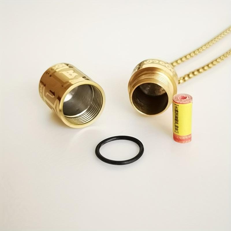 Social Media Aesthetic316 Stainless Steel Om Mani Padme Hum Pendant Necklace - Mantra Bottle Ash Box, Vintage Commemorative Jewelry with Gift Bag and Six-Word Mantra Paper