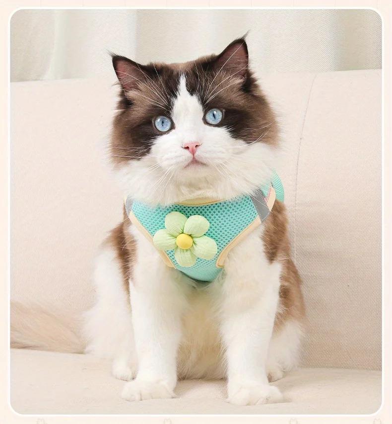 Cat Dog Harness and Leash Breathable Mesh Pet Chest Straps for Cats Puppy Walking Lead Ragdoll Chihuahua Vest Harness Bulldog Cat Dog Harness and Leash Breathable Mesh Pet Chest Straps for Cats Puppy Walking Lead Ragdoll Chihuahua Vest Harness Bulldog