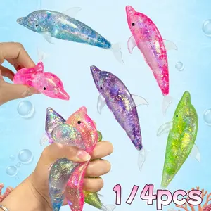 Flash Dolphin Stress Ball, Soft Animal Shape Squeeze Toy, Shark Candy Pressure Ball, Sensory Toy, Birthday Party Gift, Christmas Gift