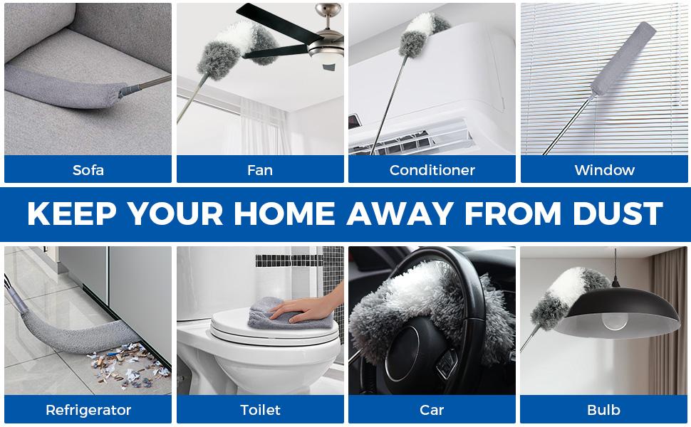 4 Pcs Dusters for Cleaning, 2 in 1 Microfiber Dusters and Retractable Gap Dust Cleaner with 1 Microfiber Dusting Cloths Long Handle 30-100 Inches Extension Pole for Ceiling Fan Cleaning Supplies 4 Pcs Dusters for Cleaning, 2 in 1 Microfiber Dusters and Retractable Gap Dust Cleaner with 1 Microfiber Dusting Cloths Long Handle 30-100 Inches Extension Pole for Ceiling Fan Cleaning Supplies