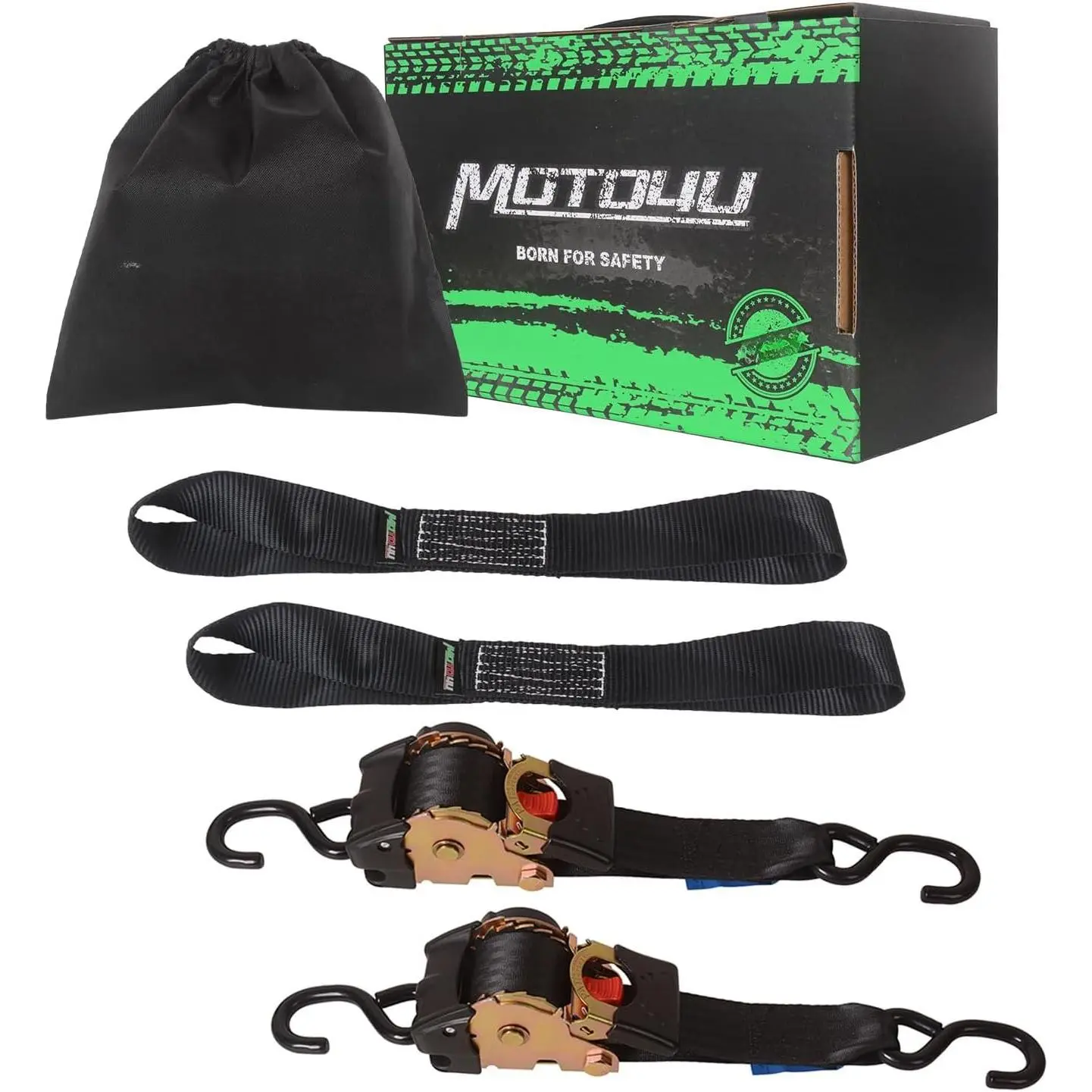 2" x10' Retractable Ratchet Tie Down Straps Heavy Duty,2 Automatic Ratchet Straps Self Retractable with 2 Soft Loops,3000LBS Max Break Strength for    Cargo Van