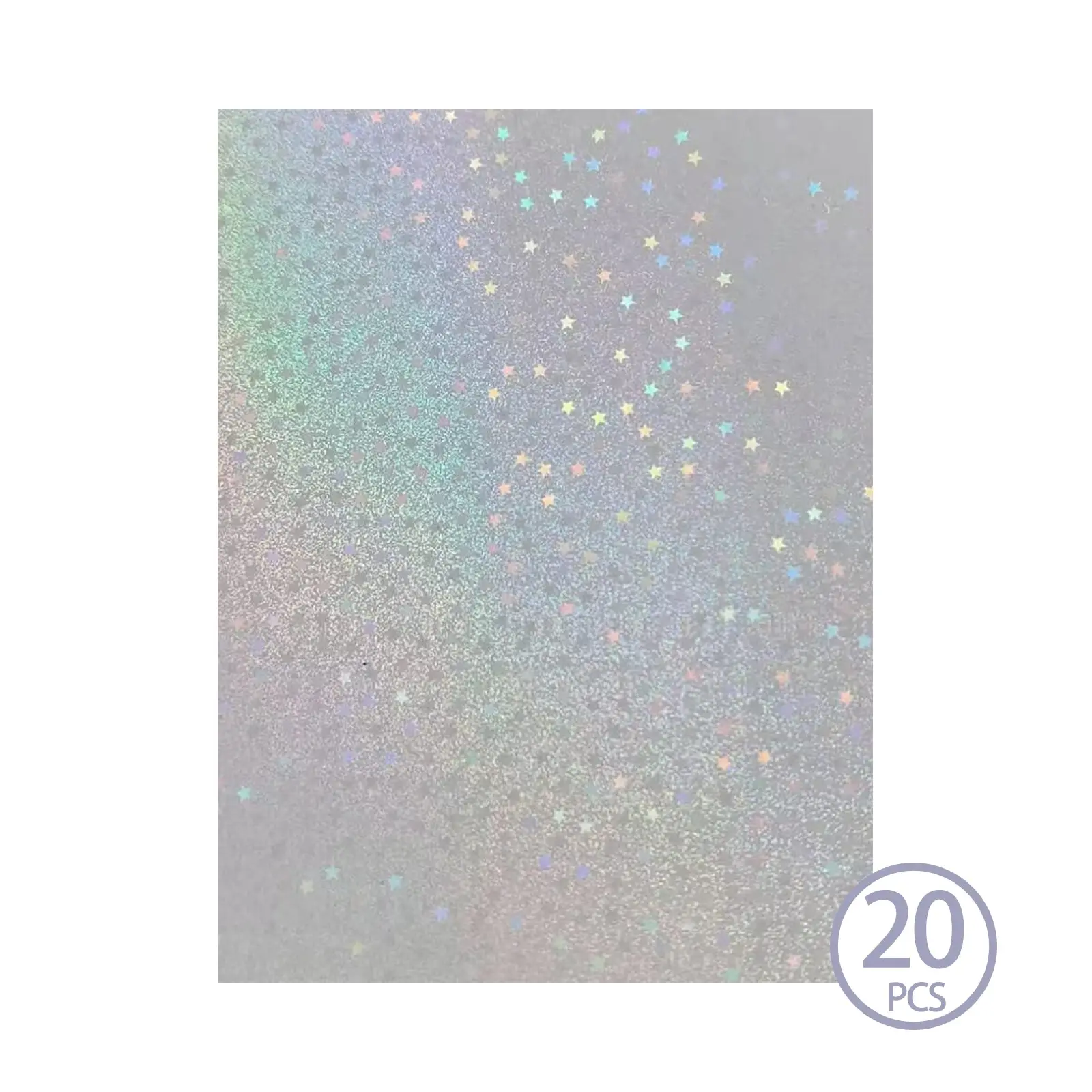 20 Sheets A4 Sand Star Cold Laminating Film, Clear Holographic Self Adhesive Vinyl, Sparkle Laminate Sticker Cover, Easy Application