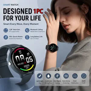AI Full Touch Smartwatch: LED Flashlight & Compass for Night Running! Features 120+ sports modes, wireless calling, voice assistant, smart notifications & long battery life. Multi-language support. The ultimate fitness gift for family!