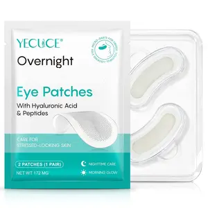 Yecuce Hyaluronic Acid Eye Patches, 2,000 Dissolvable Microcrystals, Under-Eye Tightening and Night Moisture Care, 1 Pair Hypoallergenic Moisturizing Eye Masks, Hydrating Eye Patches