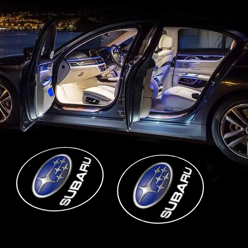 2PC Led Car Door Welcome Light Logo Shadow Projector Laser Lamp For Subaru Forester XV STI Legacy BRZ Crosstrek Ascent Auto Accessories Car Welcome Lights