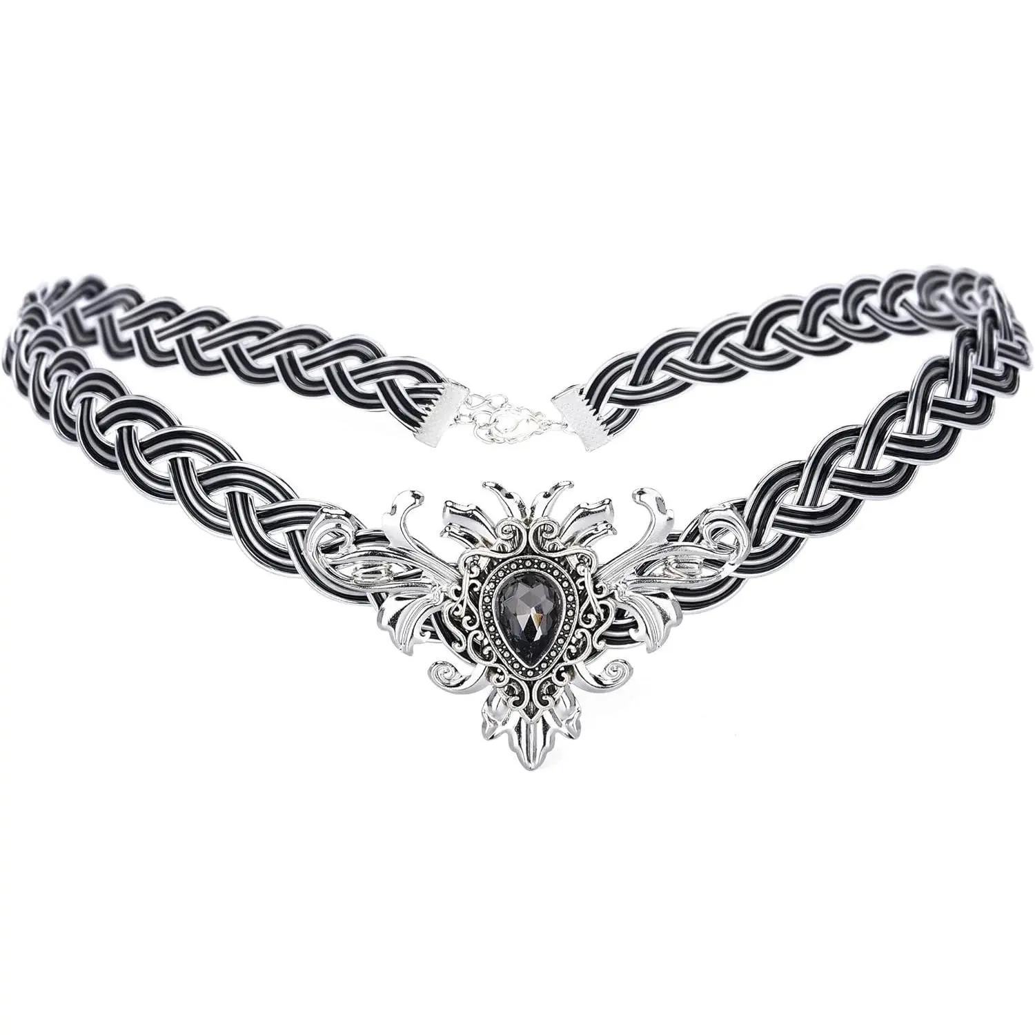 Fairy Crown Circlet V-shaped Braided Headpiece Tiara Medieval Viking Cosplay Headband for Renaissance Wedding Prom