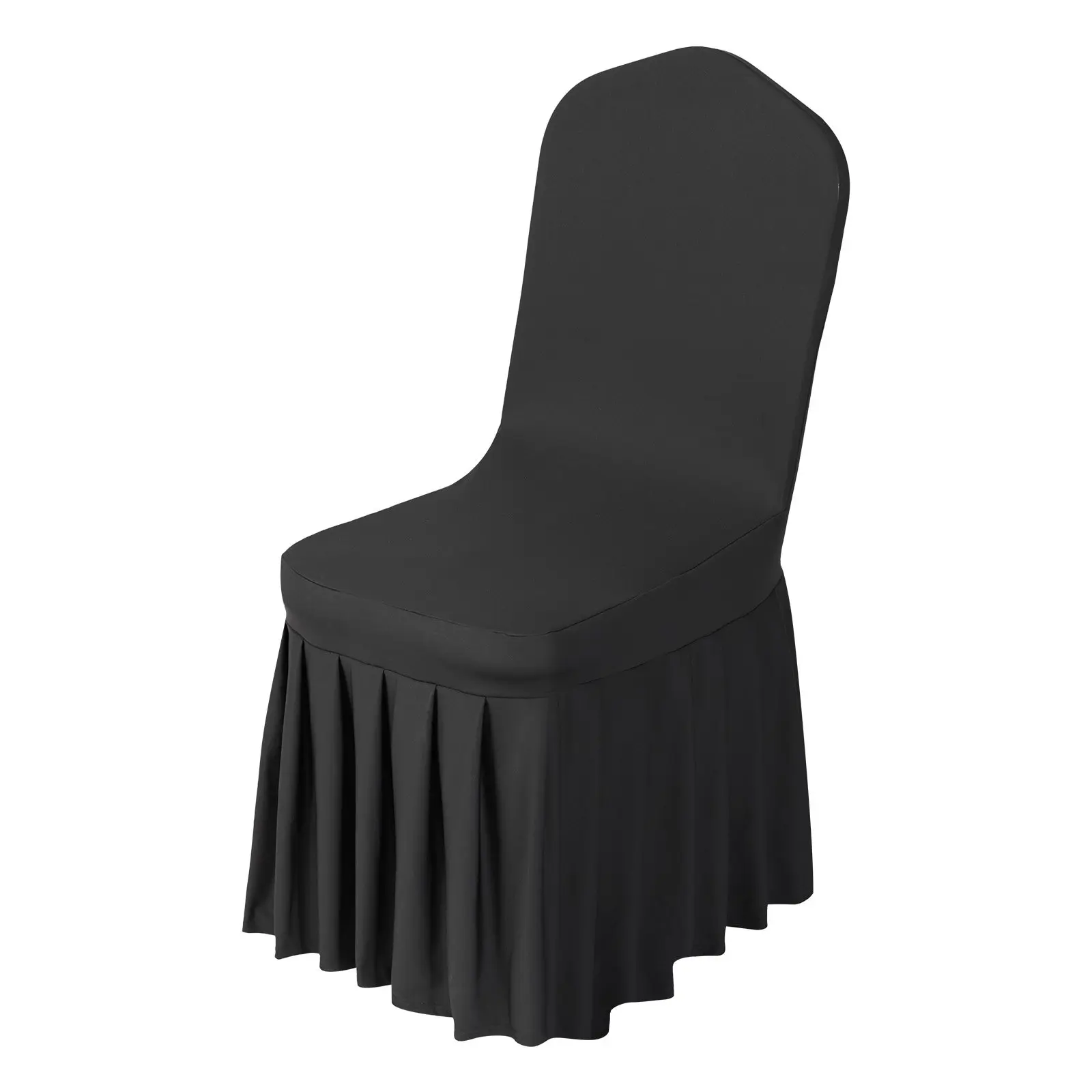 VEVOR 30 Pcs Black Polyester-Spandex Dining Chair Seat Covers, Stretch Slipcovers for Formal Event, Machine Washable Flat-Front Covers Fits Chairs Up to 20.08x17.72x37.4 in