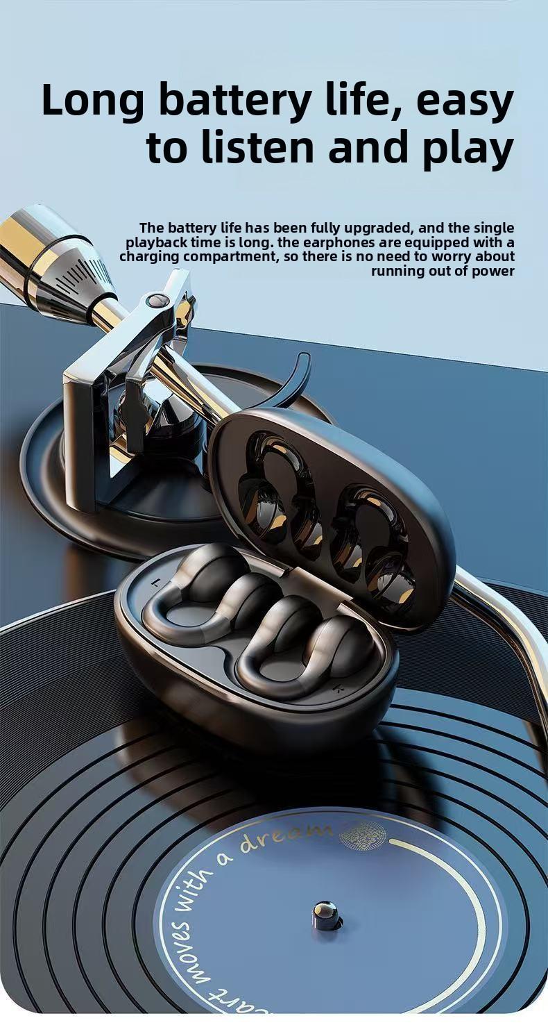 2026 New Berlin Sound Bluetooth Headphones with Ultra-Long Battery Life, Large Power, Bone Conduction, Non-In-Ear, Sports Ear Clip Stereo Bluetooth Headphones