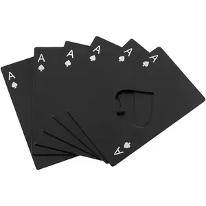 6 Pack Bottle Opener, Stainless Steel Credit Card Size Casino Bottle Opener