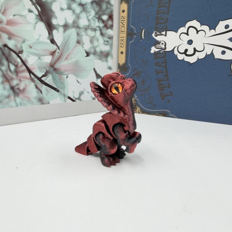3D Printed Toy Dual Spine Dragon Jurassic Jointed Action Figure, Realistic Fun Display Piece, Creative Handmade Model