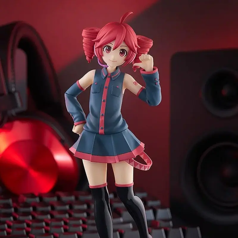 Kasane Teto School Uniform Standing Figure, Anime Figures, 21cm Spiral Twin Ponytail Virtual Singer, Anime Desktop Decor, Girl Statue Gift