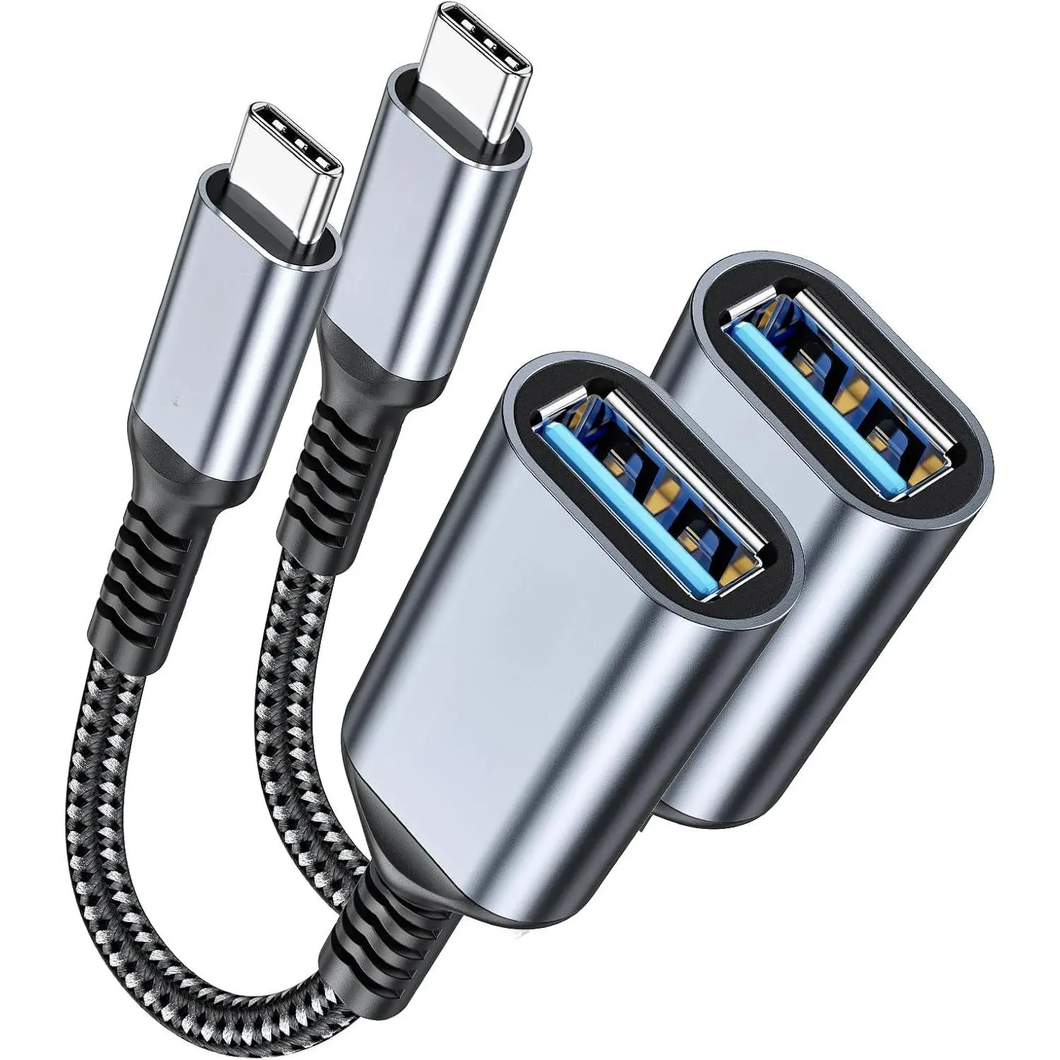 USB C to USB 3.0 Adapter [2 pack], USB-C to USB,Thunderbolt 3 to USB Adapter OTG  for Macbook Pro/Air 2020/2018,iPad Pro 2020,Galaxy S20 S20+, Pixel and