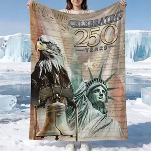 USA 250th Independence Anniversary Series Cooling Blanket, Lightweight, Breathable, Cool & Skin-friendly Throw, Ideal for Daily Home Use, Sofa & Office Naps, Suitable for Teens and Adults, Independence Day Commemorative Gift
