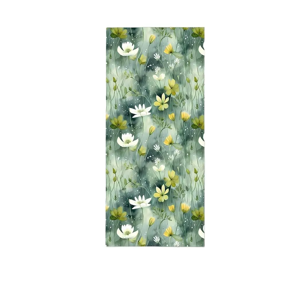 Floral Static Sandpaper Glass Sticker, Colorful Decorative Window Decal for Bathroom Bedroom Living Room, Non-Stick Reusable Window Decor
