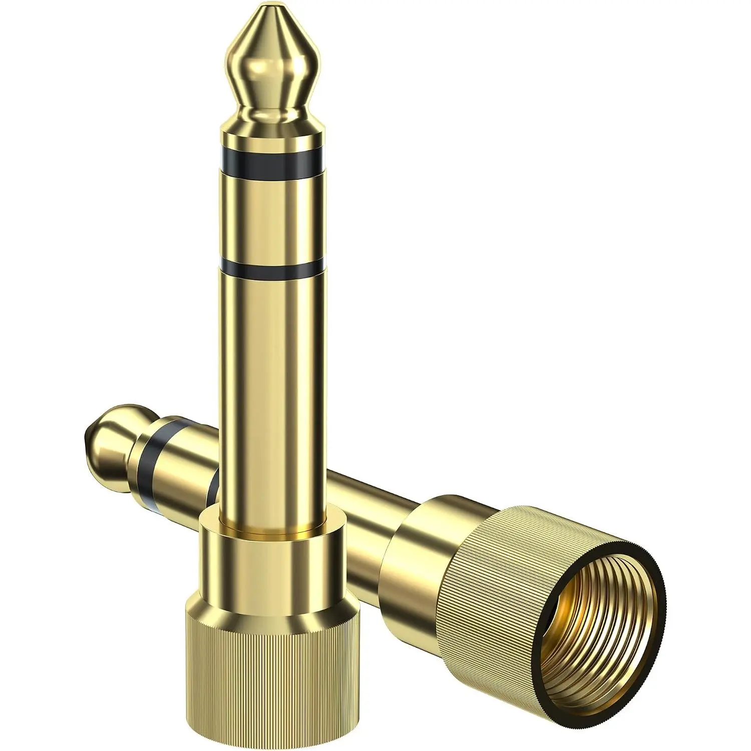 6.35mm to 3.5mm Audio Adapter,  Plated Screw- Stereo Adapter for Compatible Devices (2Pcs) - Check Compatibility Before Use