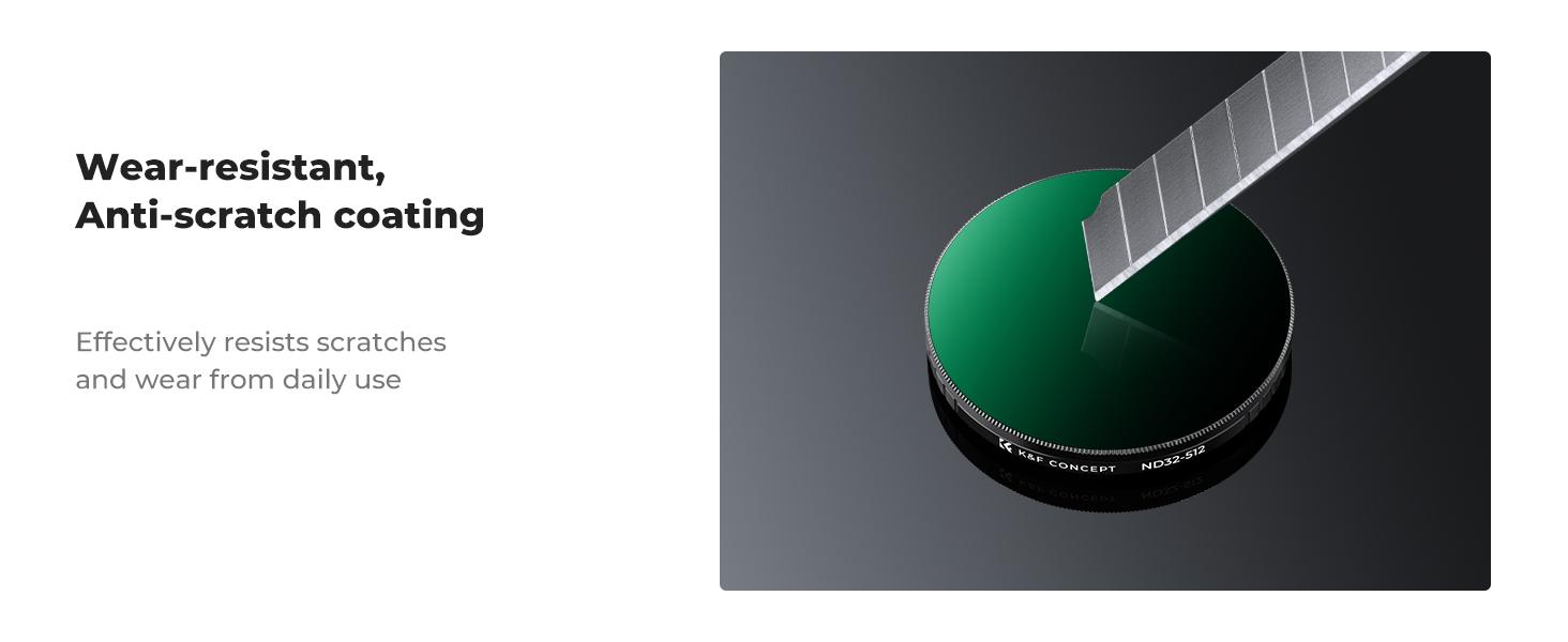 K&F CONCEPT Push in Fit Variable ND32-512 Filter Compatible with DJI Osmo Action 5 Pro, Neutral Density Light Reduction Filter for Omso Action 4/3, Multicoated HD Optical Glass Action Cam Accessories