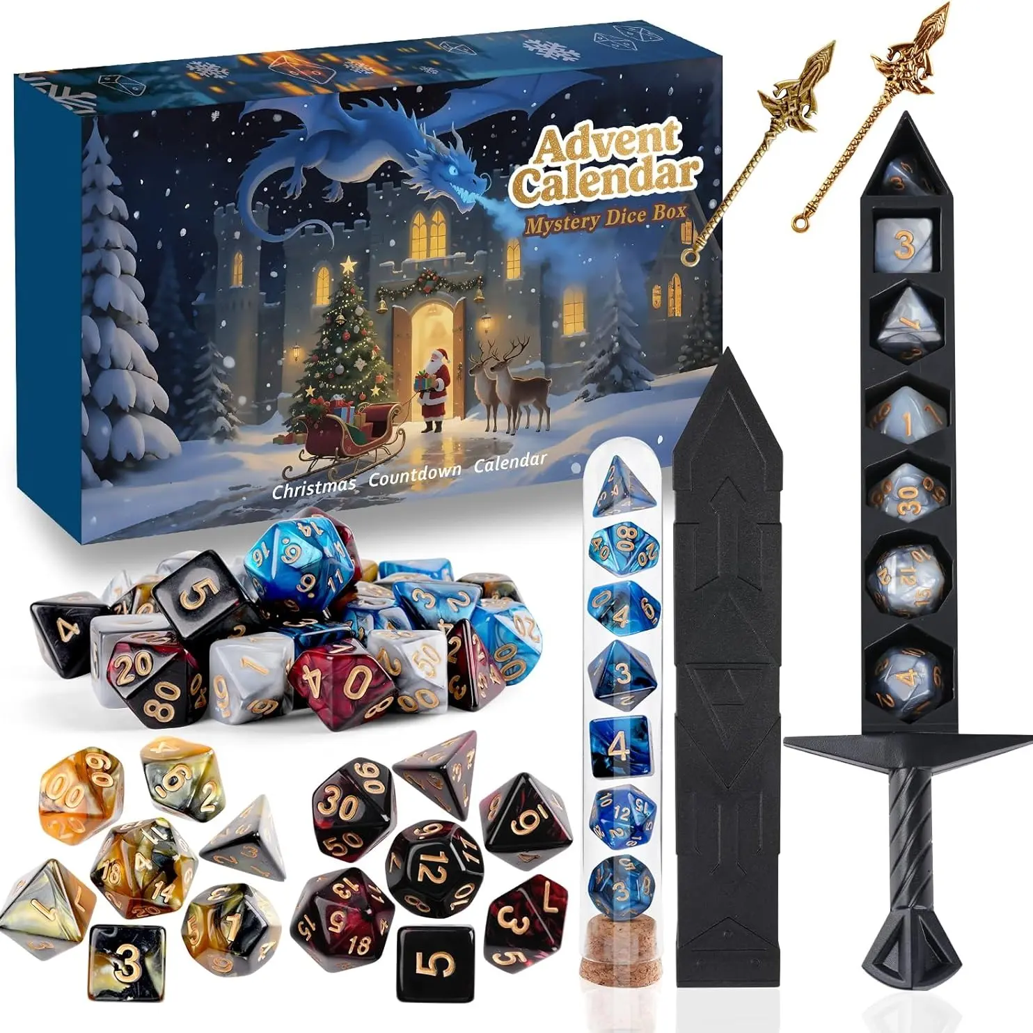 Dnd Dice Advent Calendar 2026, Mystery Christmas Countdown, 24-Day Surprises, Perfect Gift for D&d Fans, Ideal for Rpg Enthusiasts