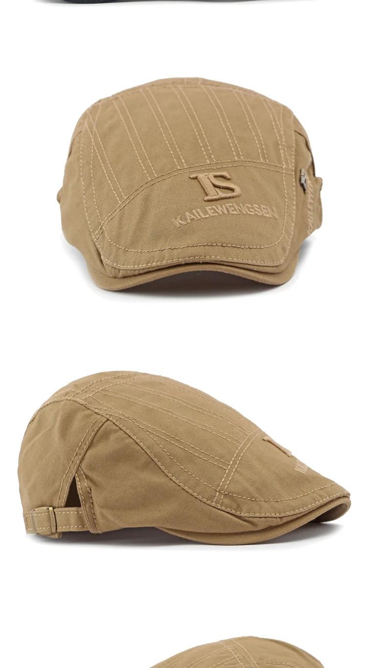 2025 Hat Men's Spring Summer  Embroidery Cotton Cap British Vintage Fashion Forward Hat Women's Casual Beret Youth Hat