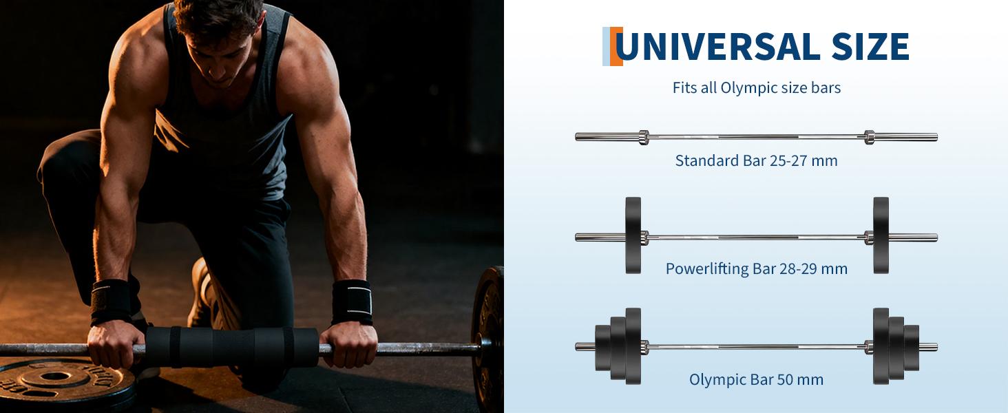 Barbell Pad, Hip Thrust Pad for Leg Training, Non-slip Thick Foam Squat Pad for Glute Support and Neck & Shoulder Protection with Two Straps, Fits All Olympic Barbell and Smith Machine