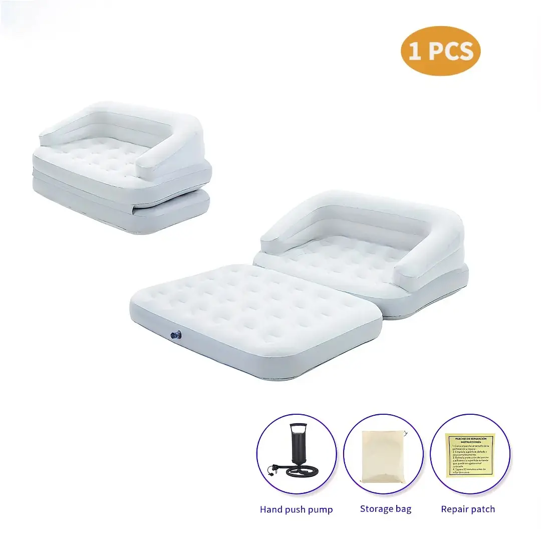 Portable Multi-Functional Inflatable Sofa, Outdoor Camping Tent Sofa, Moisture-Resistant Thick Plush Double Seat, Camping Gear