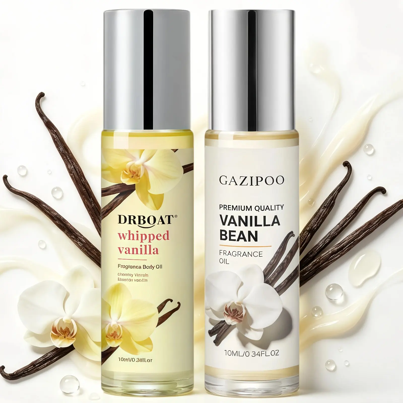 Vanilla Bean Pheromone Oi - 10ML Fresh Roll-On Perfume Oil, Gourmet Oriental Eau de Toilette, Portable Travel Size, Long-Lasting Fargrance Oil for Men & Women, Daily Use, Travel-Size.