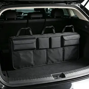 Car Trunk Organizer And Storage, For 8 Pockets Hanging Trunk Organizer With Adjustable Straps Hanging Car Cargo Backseat Car Organizer Black Car Accessory